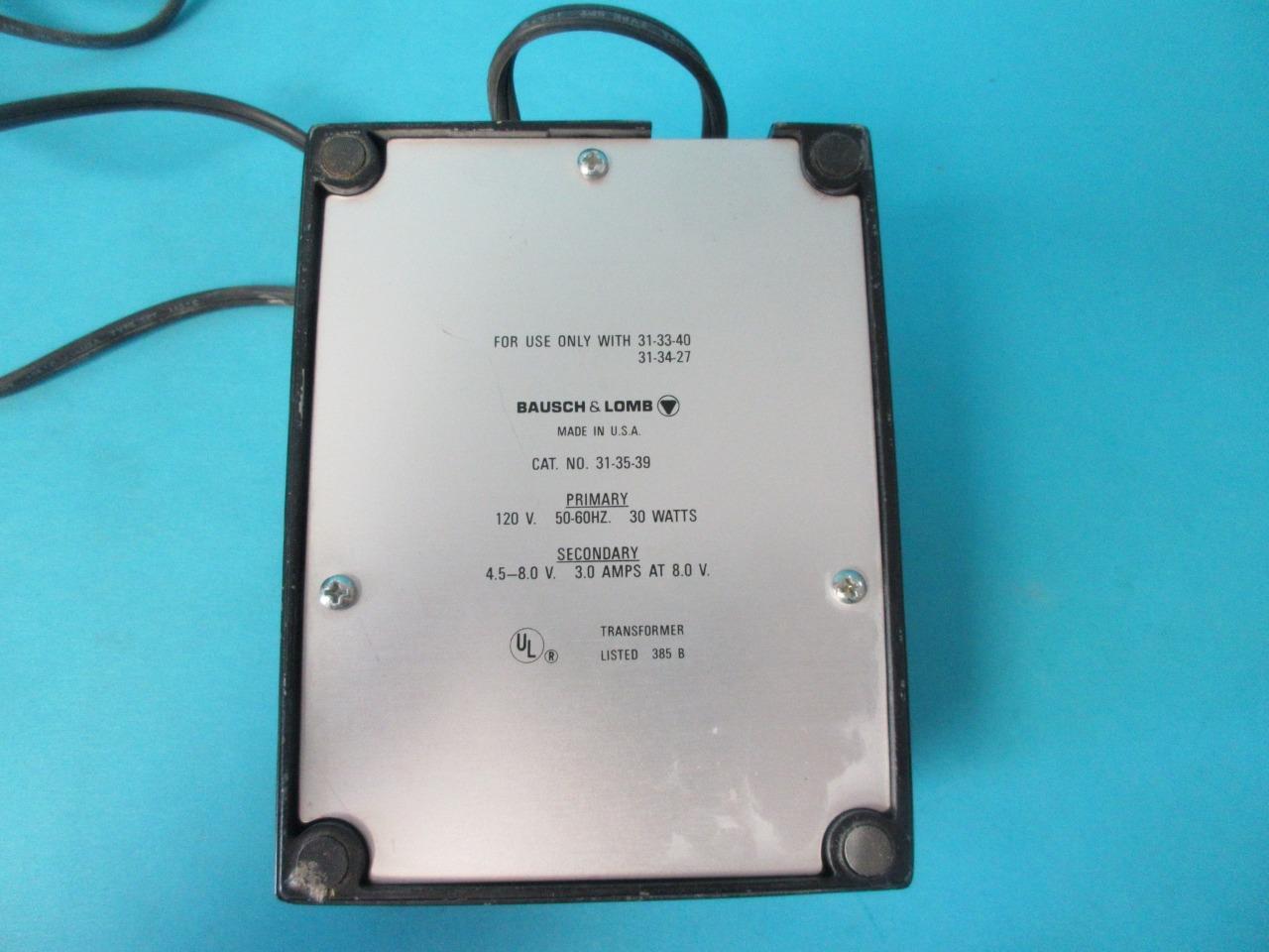 BAUSCH & LOMB B&L POWER SUPPLY TRANSFORMERS LIGHT SOURCE MODEL 31-35-39
