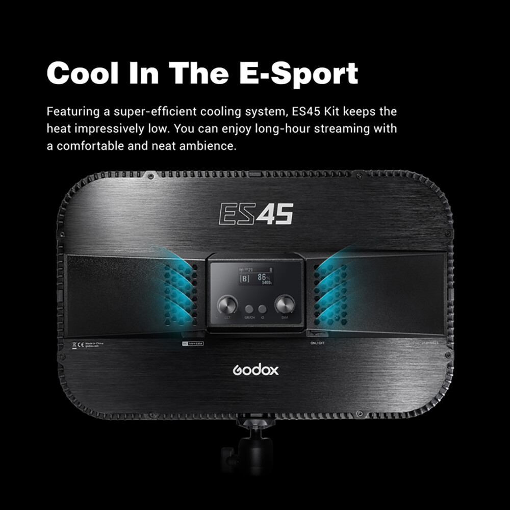 Godox ES45 LED Video Light Kit APP Remote Control Light Panel for Live Streaming