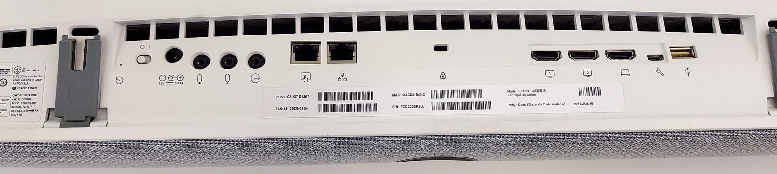 Cisco WebEx Spark Room Kit TTC7-23 Camera Bar Telepresence Unit