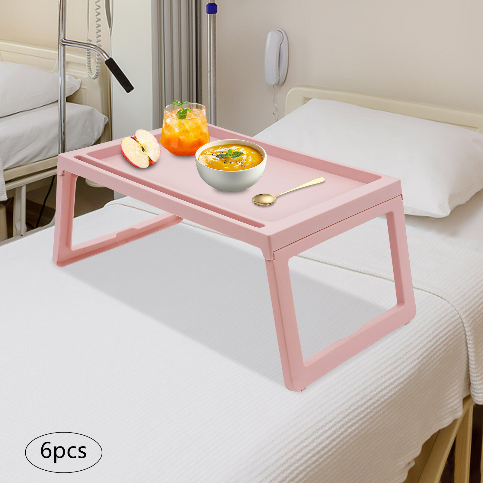 6 Pcs Foldable Portable Pink Laptop Notebook Table Stand Sofa Bed studying Desk