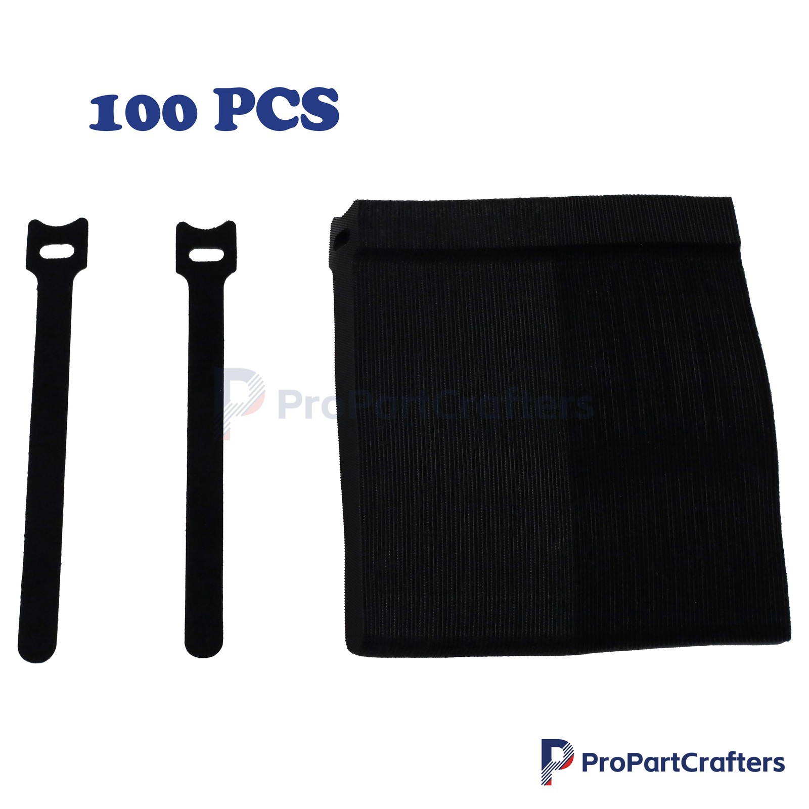 100PCS Reusable Fastening Organizer Cable Straps Black Wire Cord Hook Loop Ties