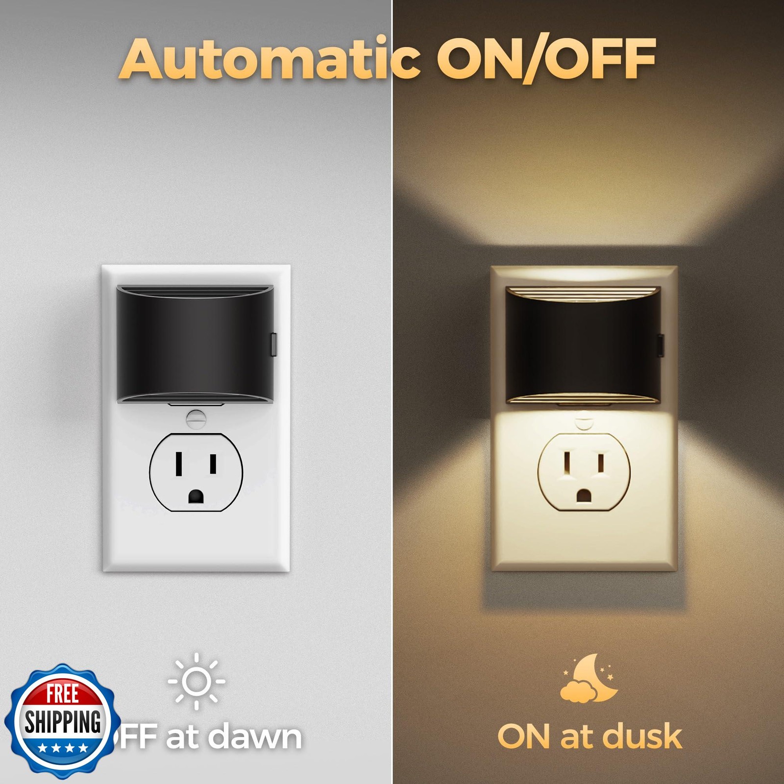 DORESshop LED Night Light[2 Pack], Night Lights Plug into Wall, 3
