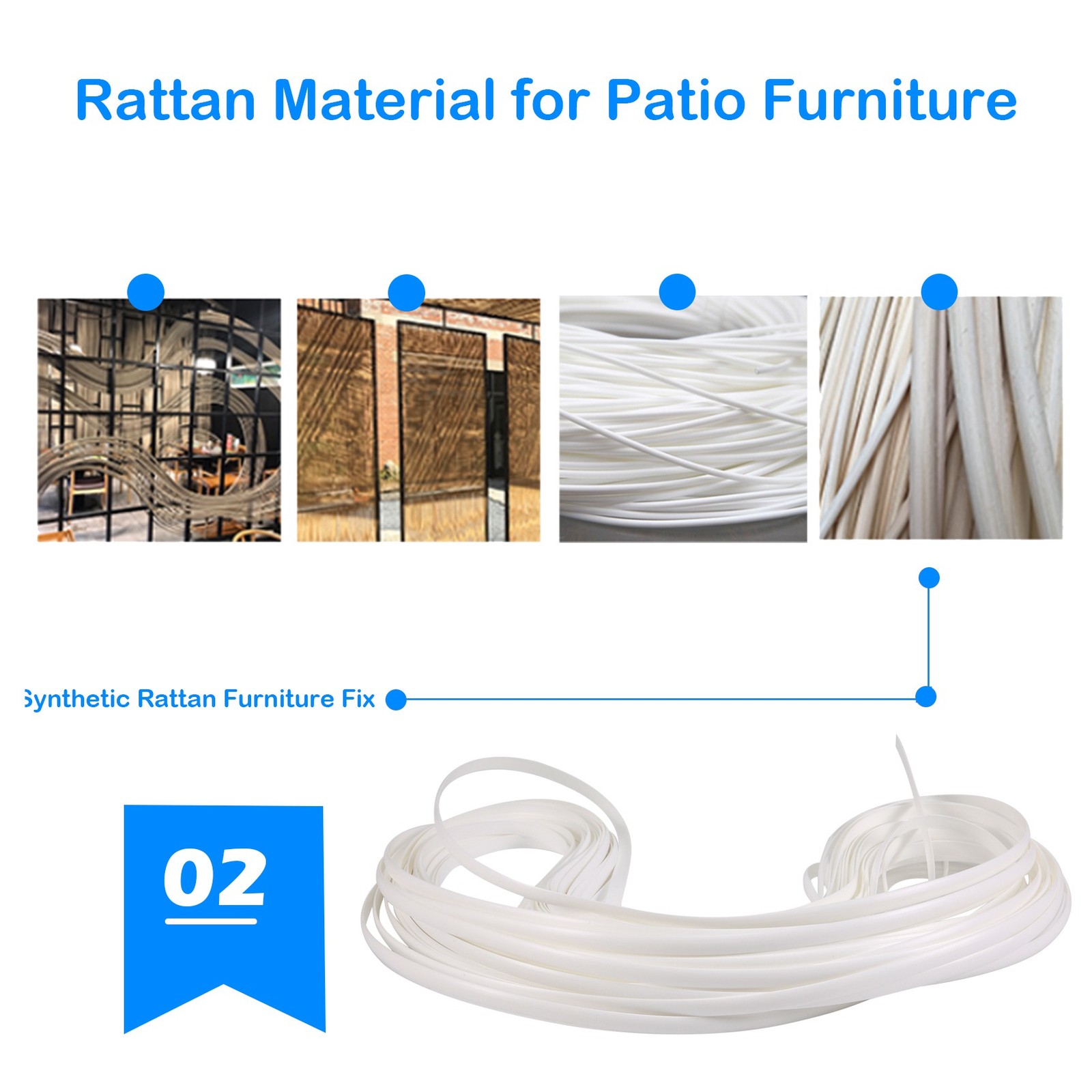 Wicker Repair Supplies Synthetic Rattan Material, Patio Furniture Repair5874
