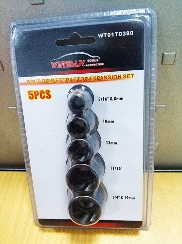 5PC 3/8In Square Drive Spline Bolt Extractor Set SAE&Metric 5/16,11/16,3/4,3/8IN