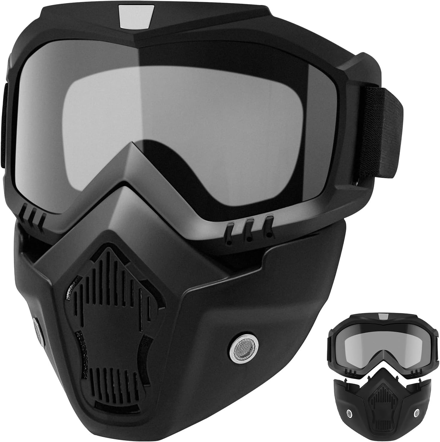 Mask with Detachable Goggles for Riding, Cutting, Mowing& Weedeating Grass, Anti