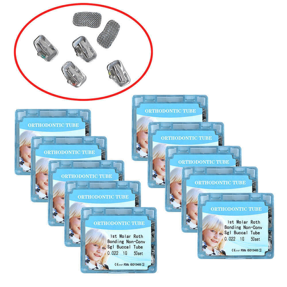 50 sets dental orthodontic 1st molar Non-cov buccal tube Roth/mbt 0.022 1G
