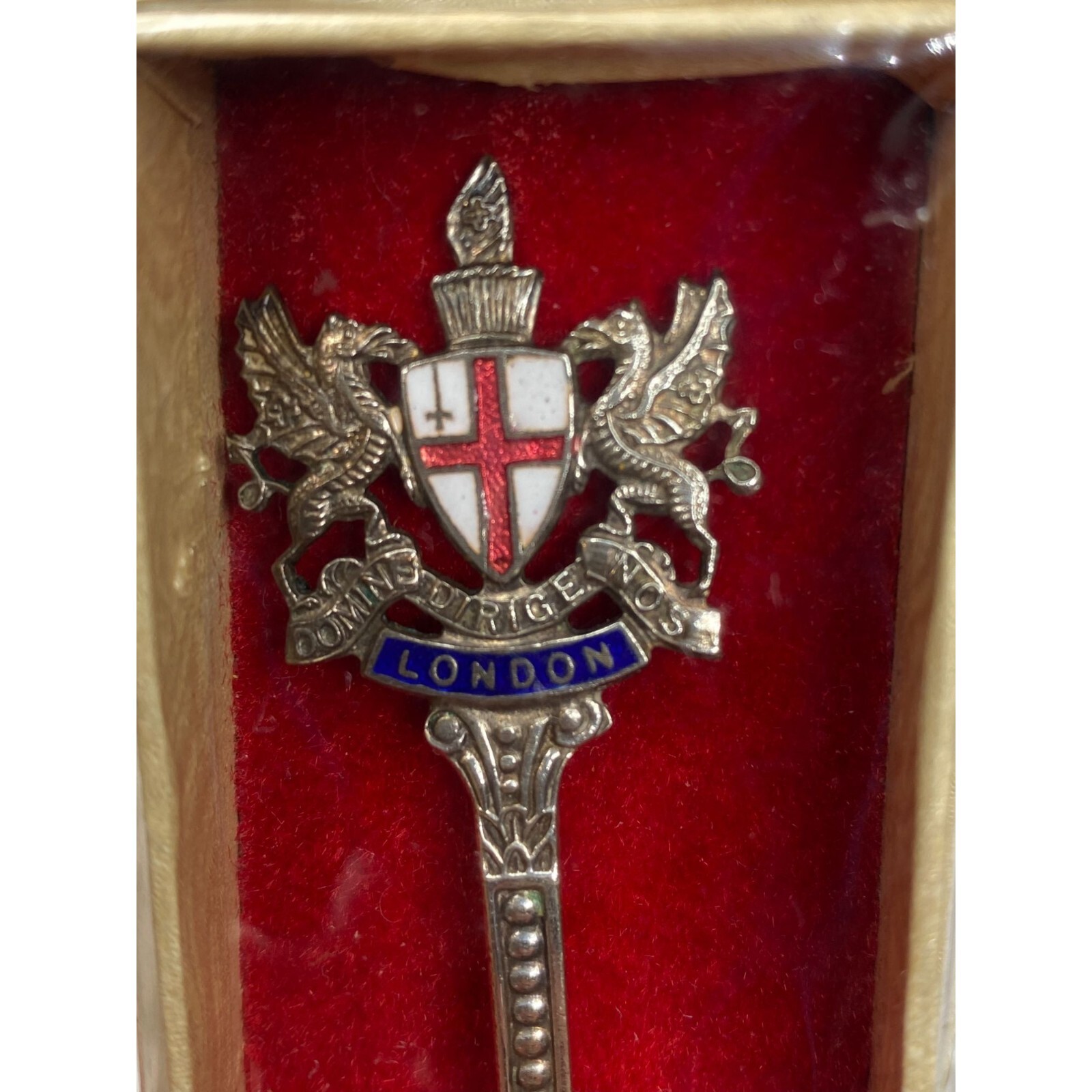 Vtg Hillcrest Souvenir's Domine Dirige Nos Collectible Spoon Silver Plated Engli