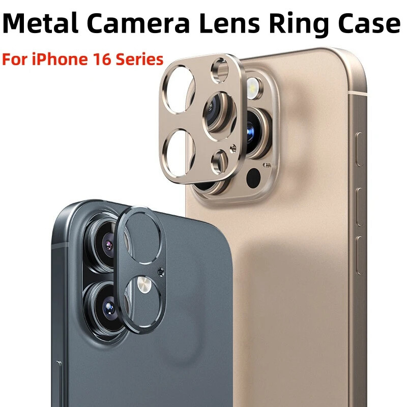 Metal Camera Bezel Protector Fr iPhone 16 Pro Max Alloy Lens Hollow Sticker Film