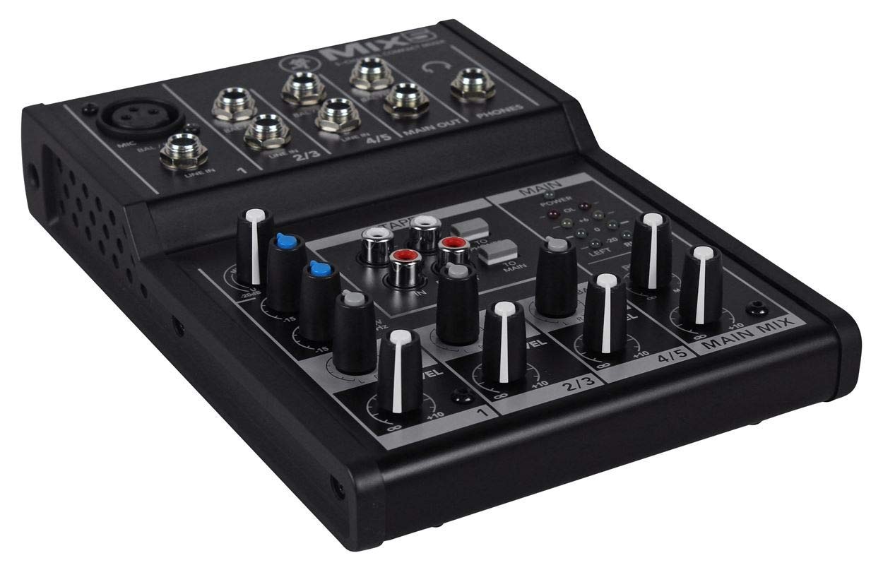 Mackie Mix5 5-Channel Compact Mixer, Black Mix5,