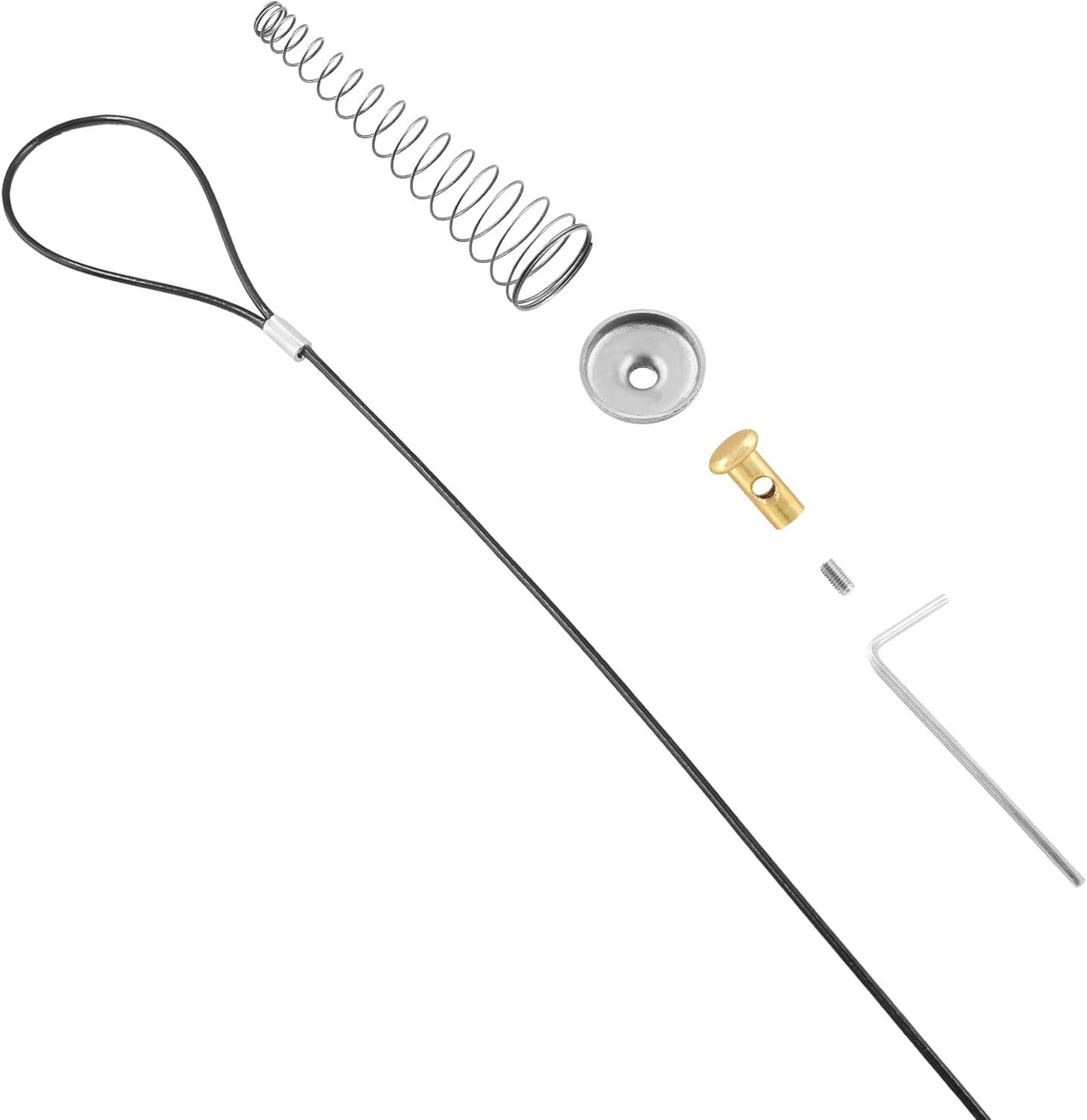 Elegant Black Gate Latch Cable Pull – Adjustable Spring Opener for All Fences