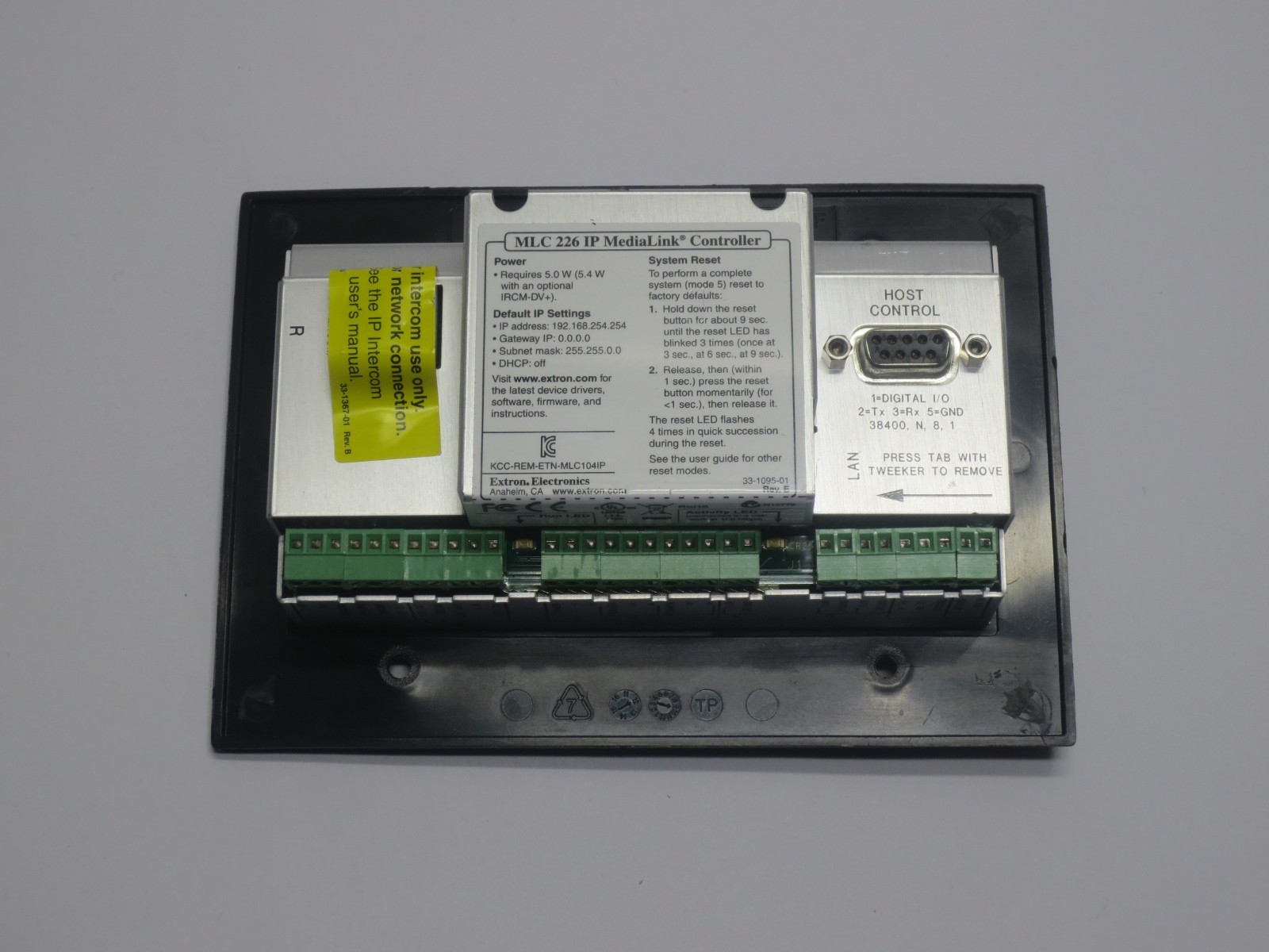 Extron MLC 226 IP MediaLink Controller Enhanced Control Panel