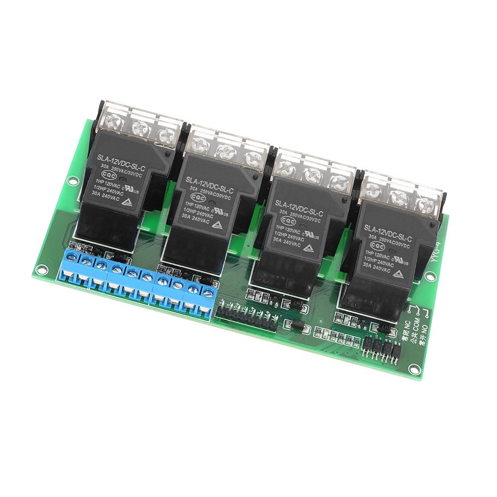 4-Channel DC 12V 30A Relay Module Control Board Optocoupler Isolation High/Low