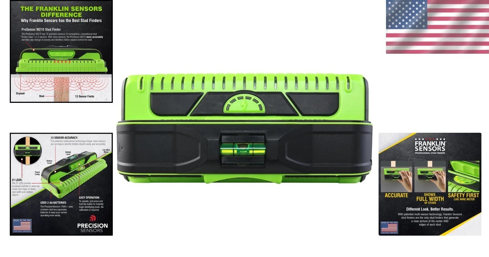 Rugged ProSensor Stud Finder with 13 Sensors – Essential for Safe Installations