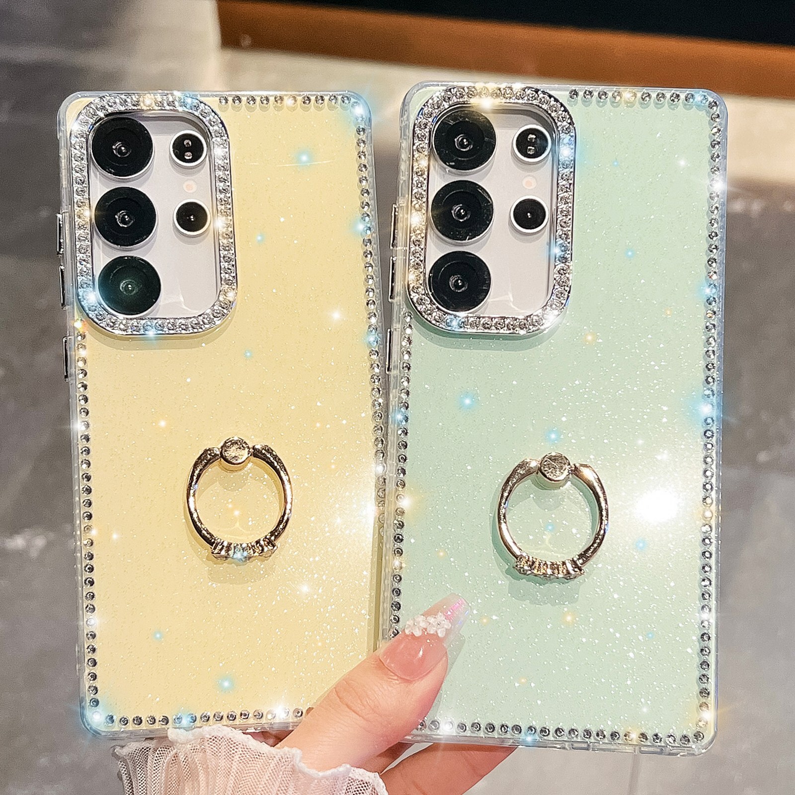 Bling Gillter Diamond Ring Stand Shockproof Case For Galaxy A16 5G/A36 5G/A17 5G