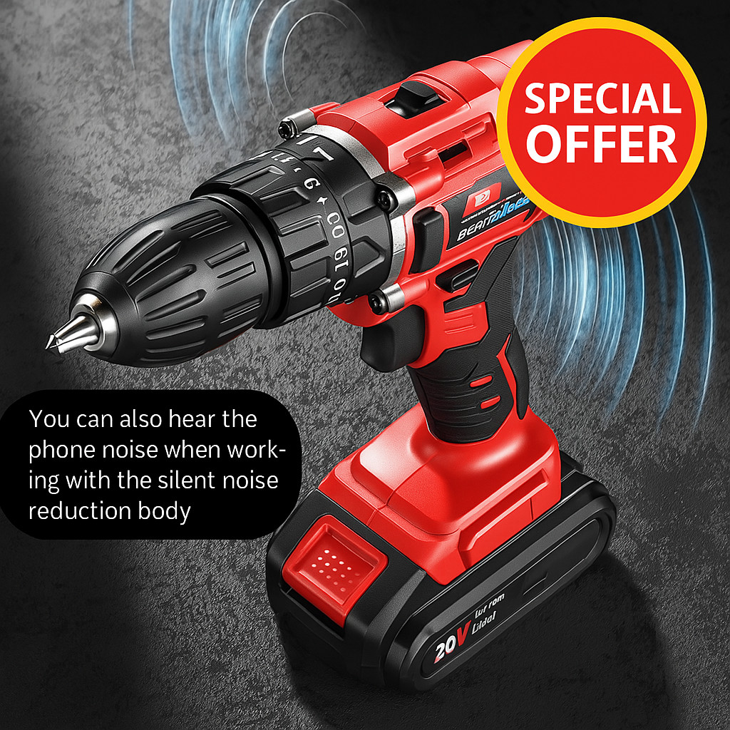21V Cordless Drill Driver Dual Speed, Impact, Lithium, Power Tool Kit Multi Task