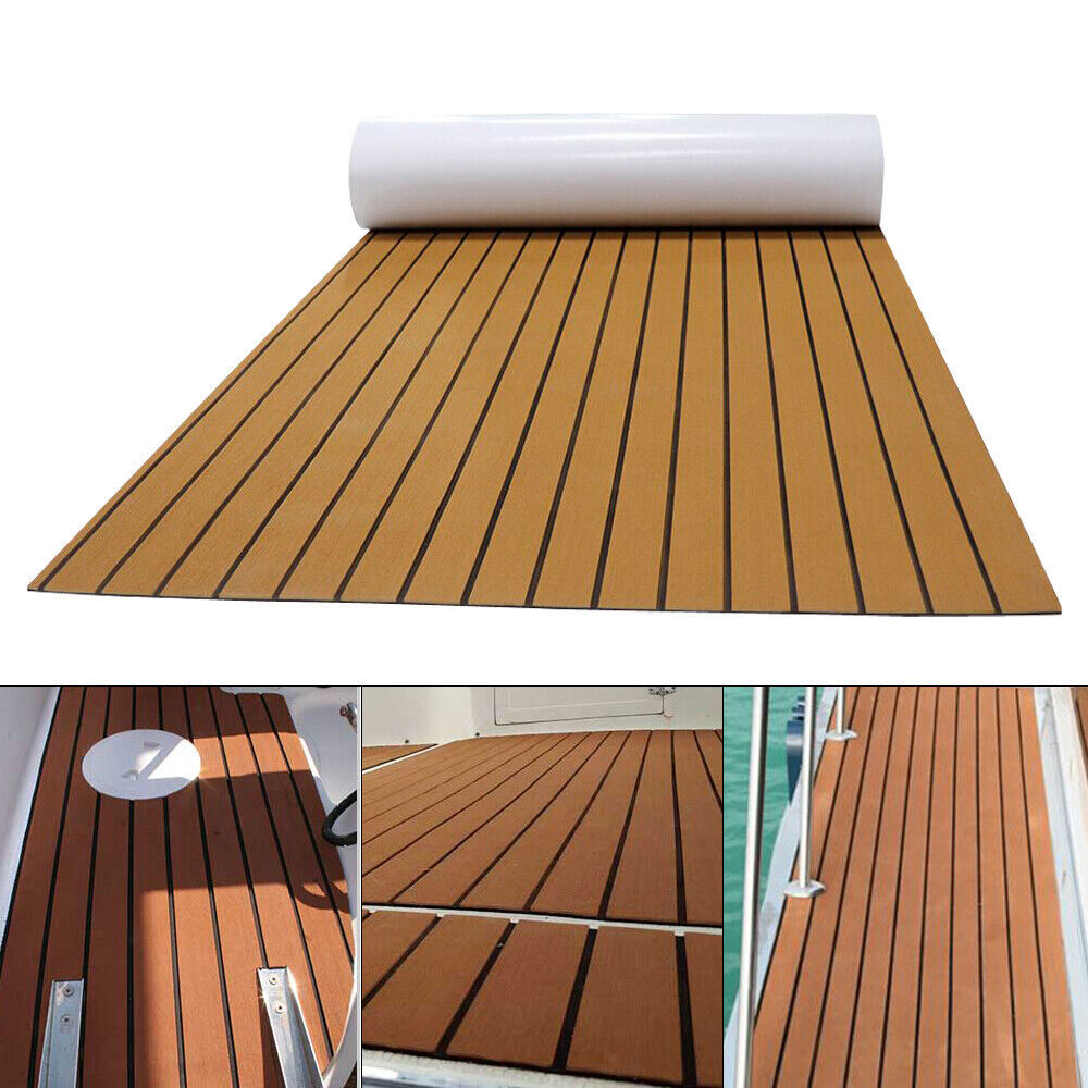 106*35" Yacht RV Boat Flooring Decking Sheet Pad EVA Foam Faux Teak Marine Mat