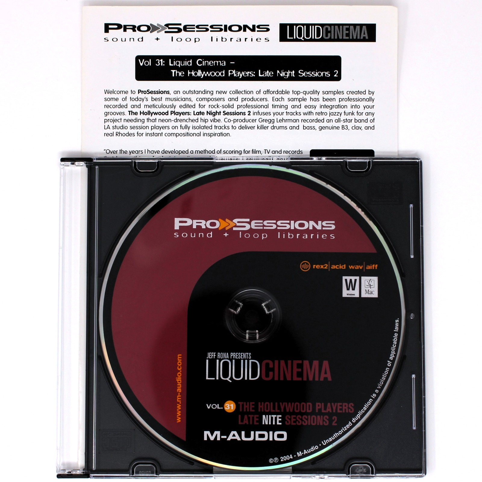 M-Audio Pro Sessions 31 Liquid Cinema Hollywood Late 2 Sound Library/Sampling CD