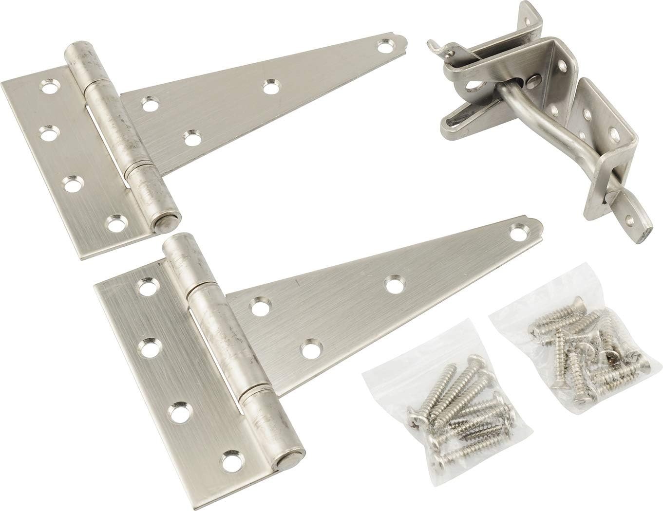 Comprehensive Stainless Steel Gate Hardware Set with Latches and Hinges