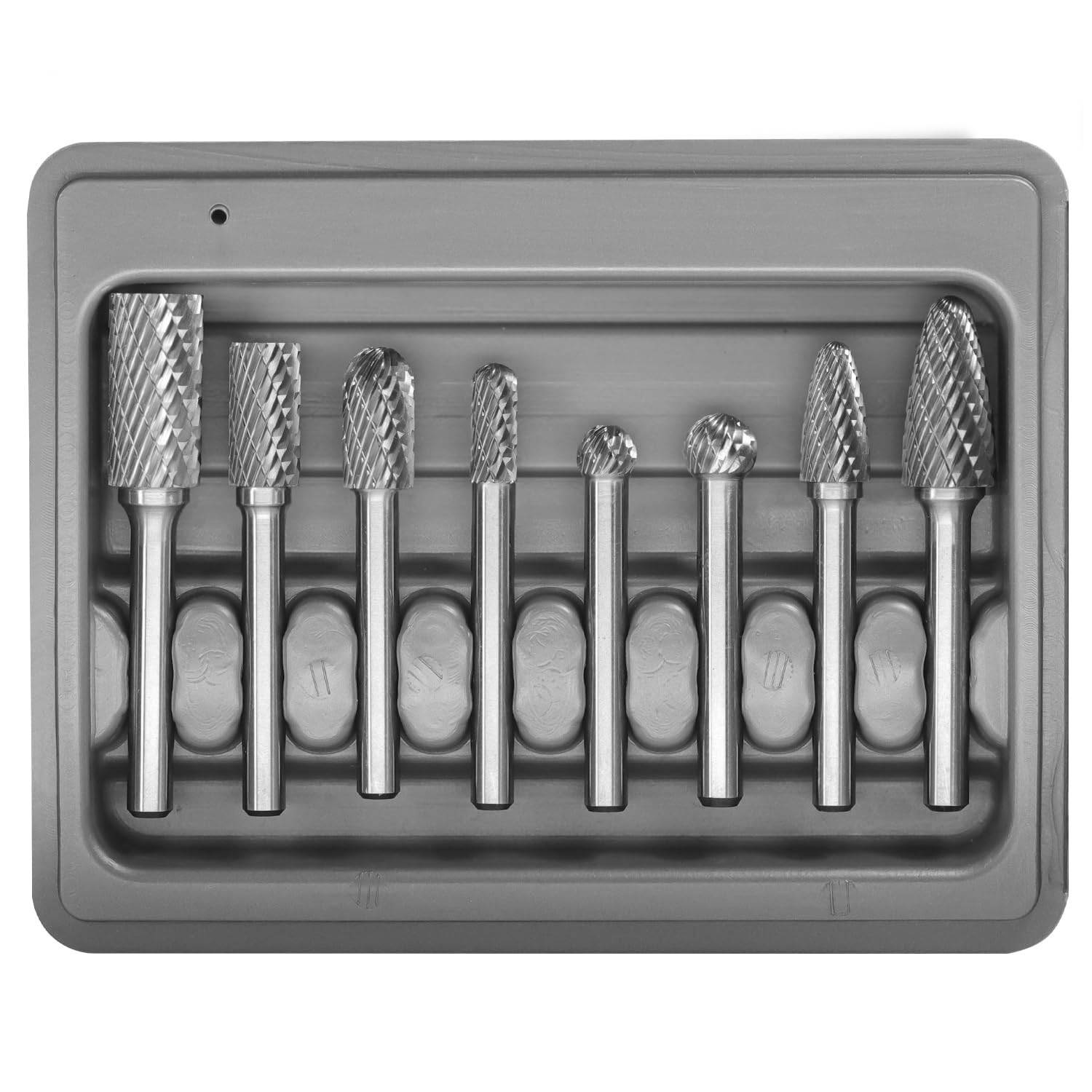 Carbide Burr Set 8pcs with 1/4''Shank Double Cut Solid Power Tools Tungsten C...