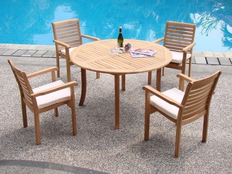 A-Grade Teak Wood 48" Round Dining Table Outdoor Patio Garden New