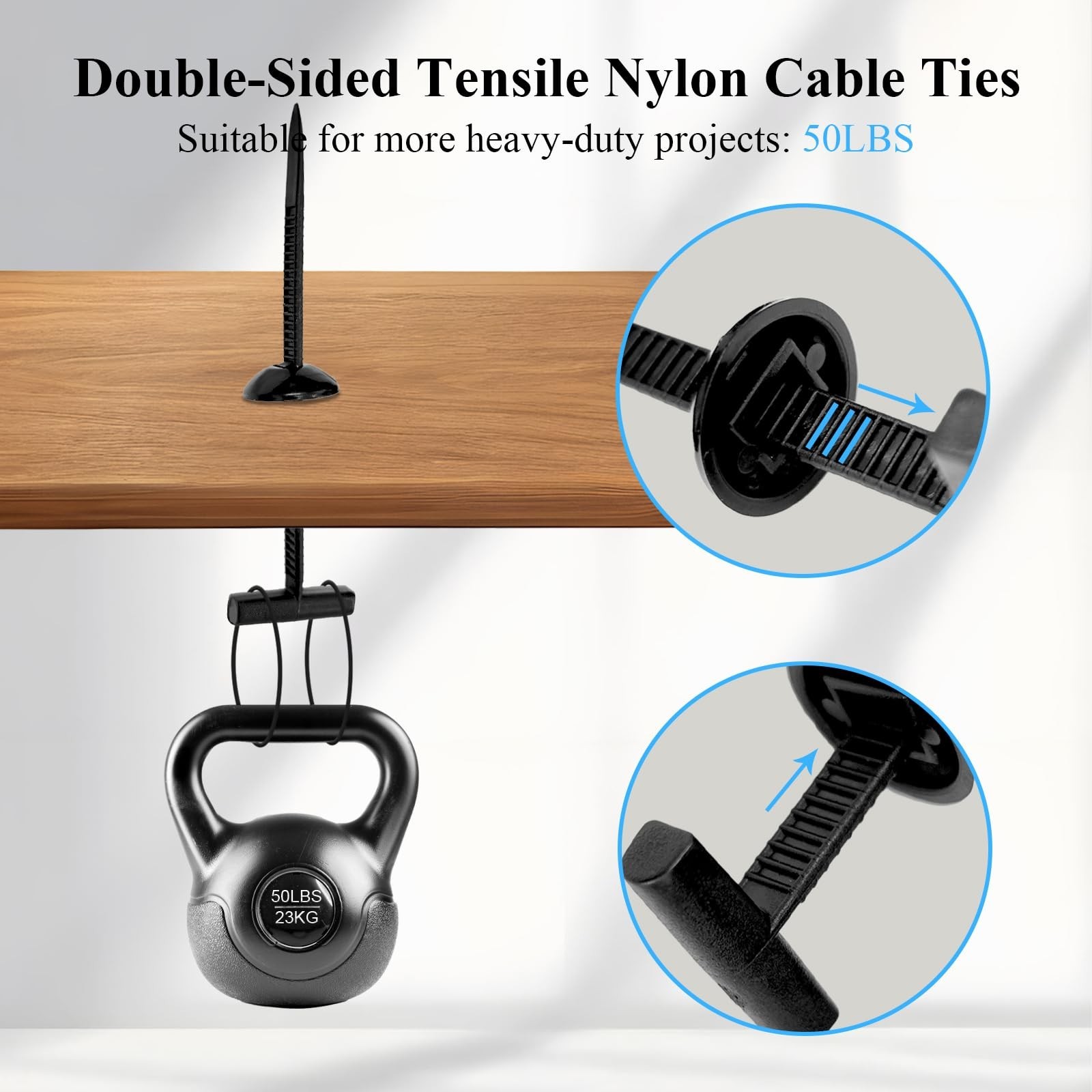 100PCS Upgraded Nylon Universal Cable Tie Buckle,Self-Locking Multifunctional...