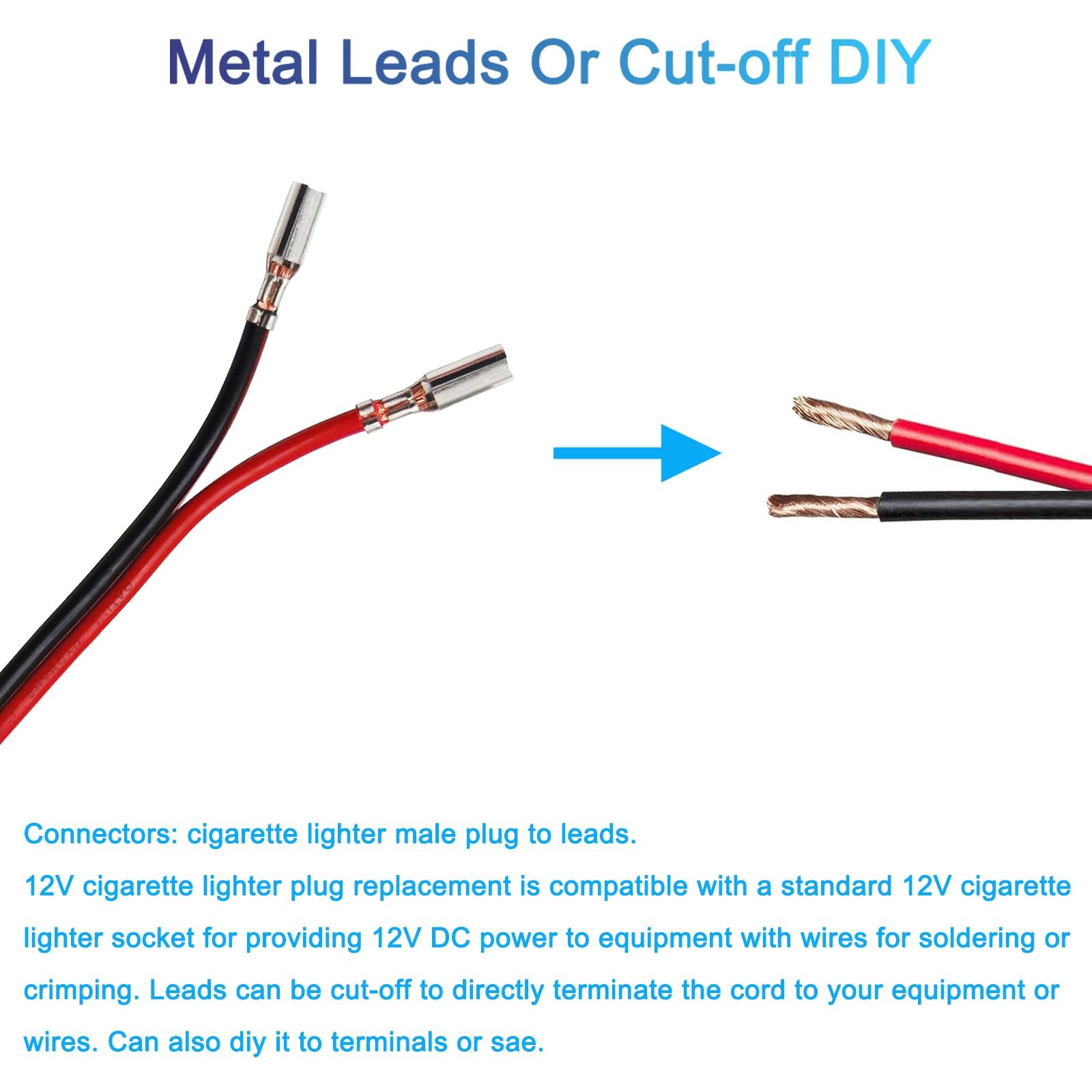 Cigarette Lighter Plug Adapter With Switch On Off 12FT Heavy Duty 12V Cigaret