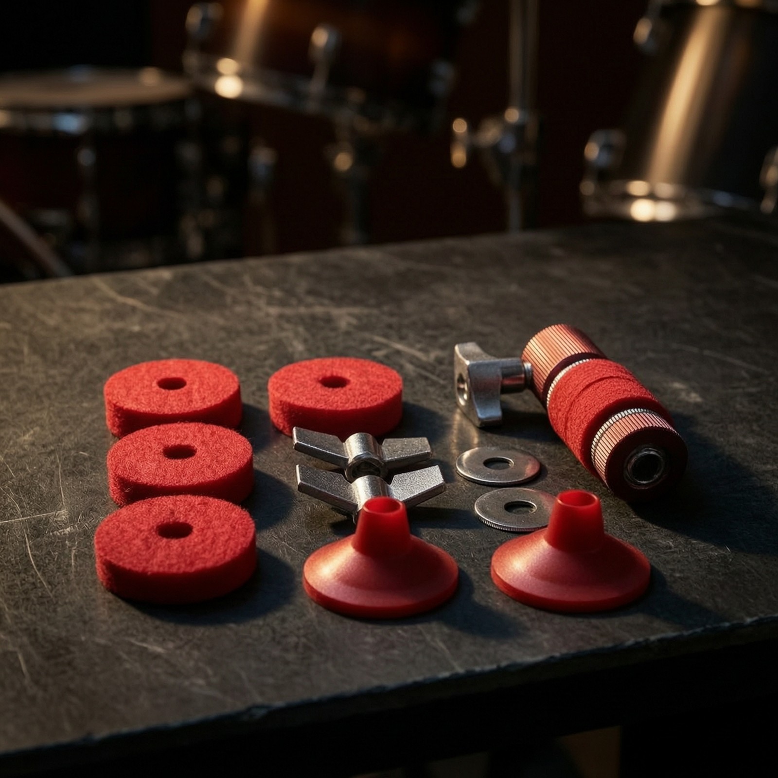 11 Pieces Drum Accessory Kit Replacement Drum Key with Felt Pads Easy to
