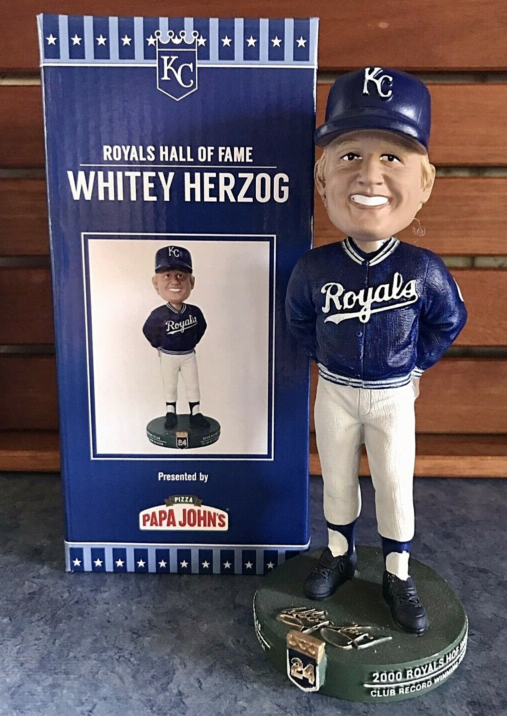 Kansas City Royals, Whitey Herzog, Hall of Fame Bobblehead, SGA 8/14/2021