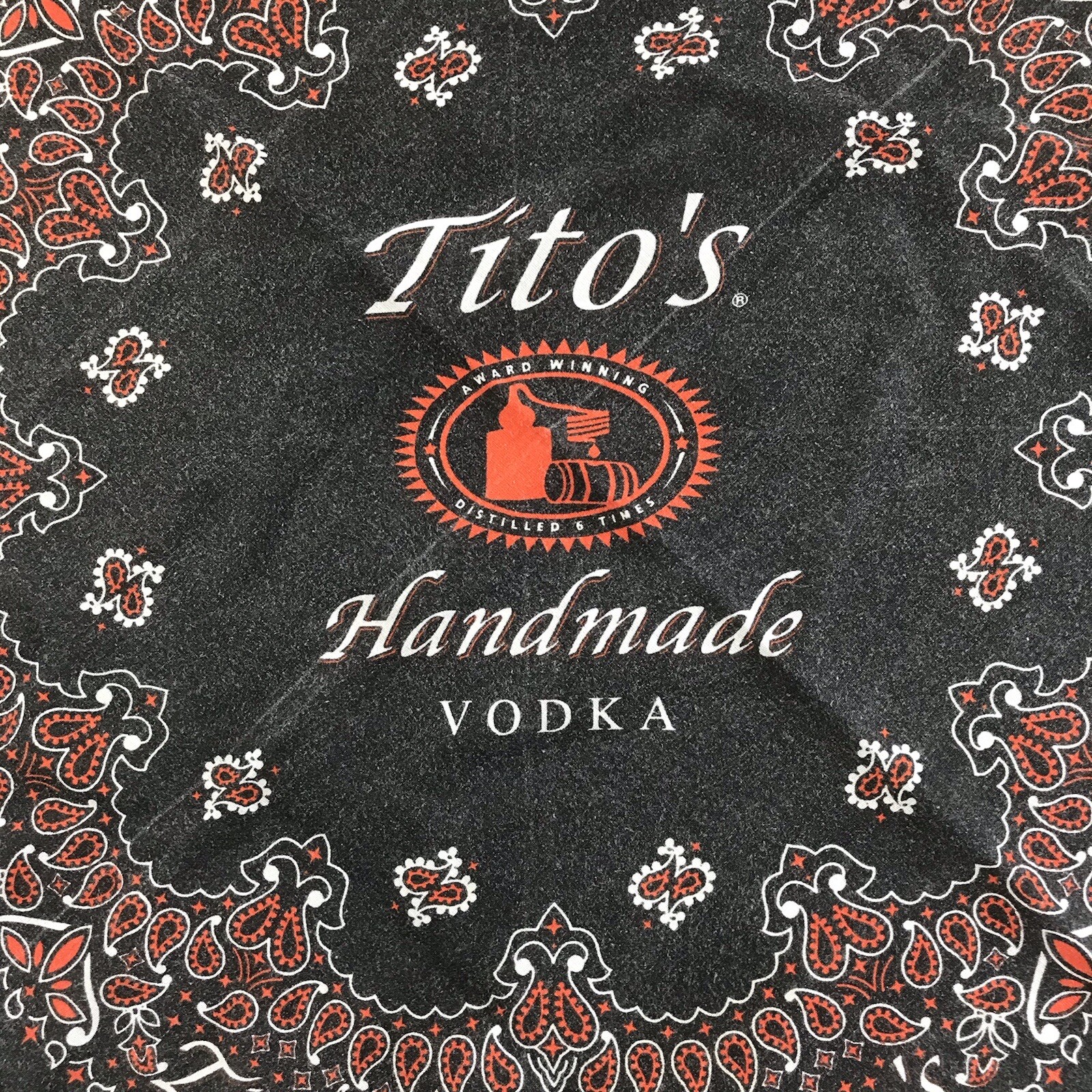 Tito's Handmade Vodka Bandana Handkerchief Black SKU2259