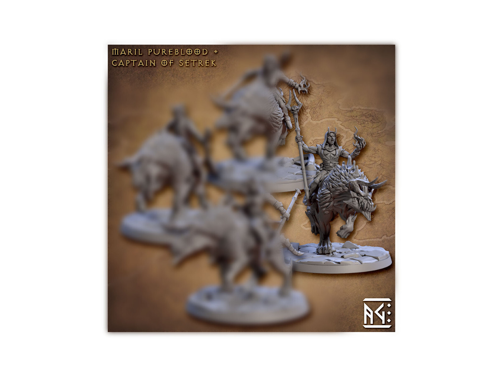 Tiefling Demon Hound Rider D - Warlock / Wizard - Artisan Guild - Fantasy D&D