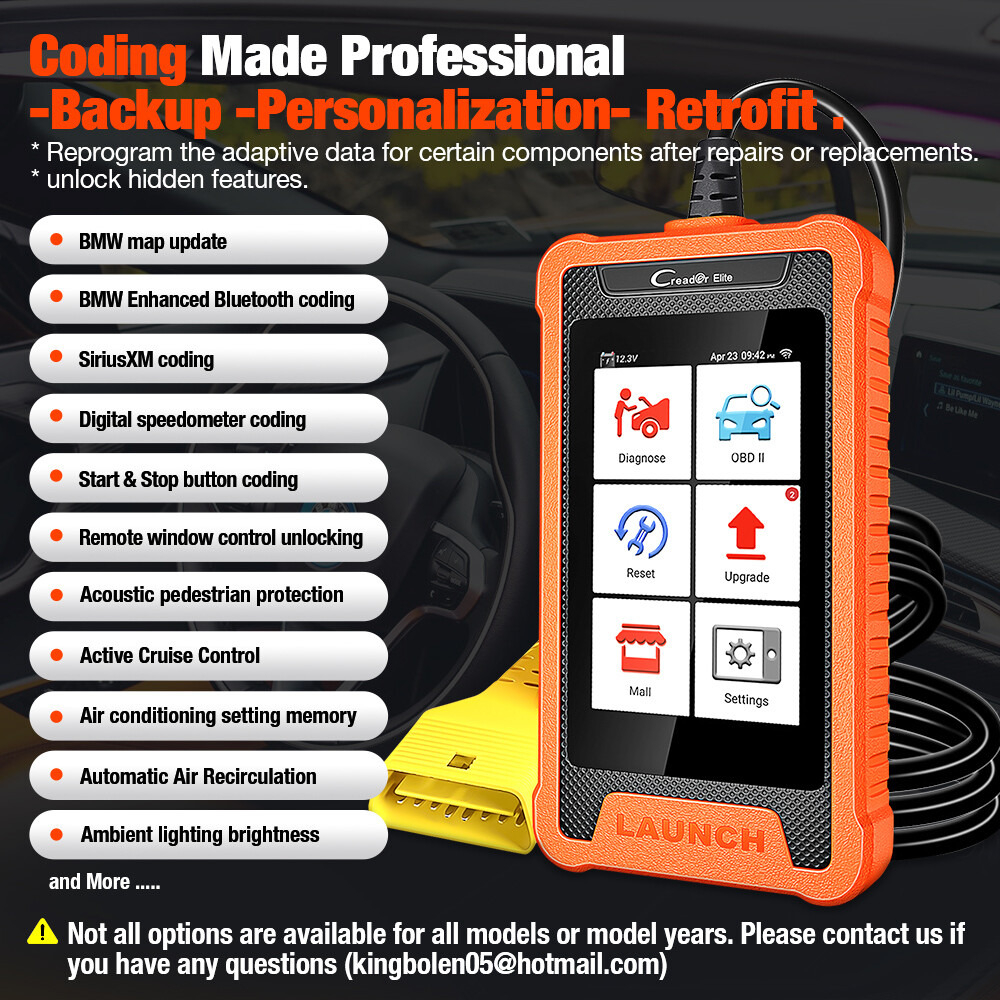 LAUNCH Creader Elite for BMW Car All System Diagnostic Scanner OBD2 Code Reader!