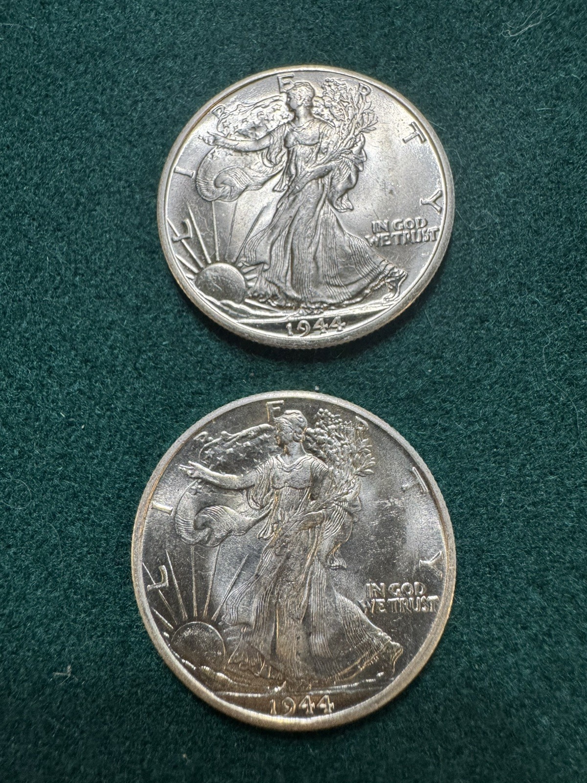 1944-D Walking Liberty Half Dollar Gem BU X 2 #2