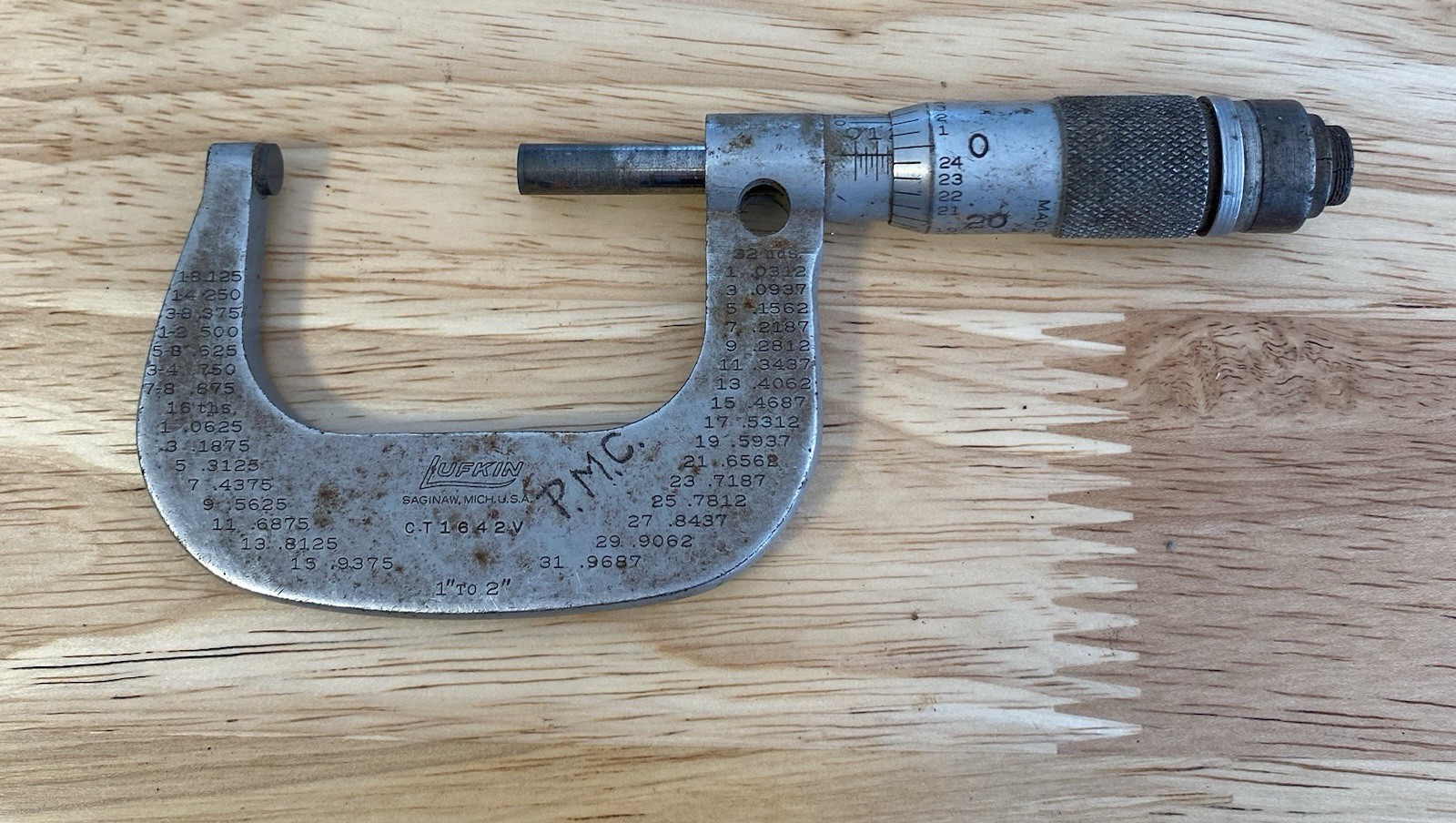 Lufkin Micrometer Model No. 1642V 1-2 Inch