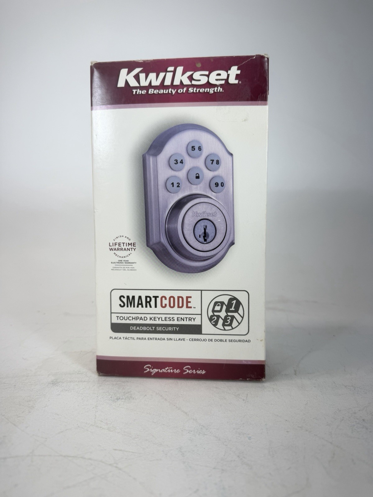 Kwikset SmartCode Silver Satin Keyless Touchpad Deadbolt Lock Front Door