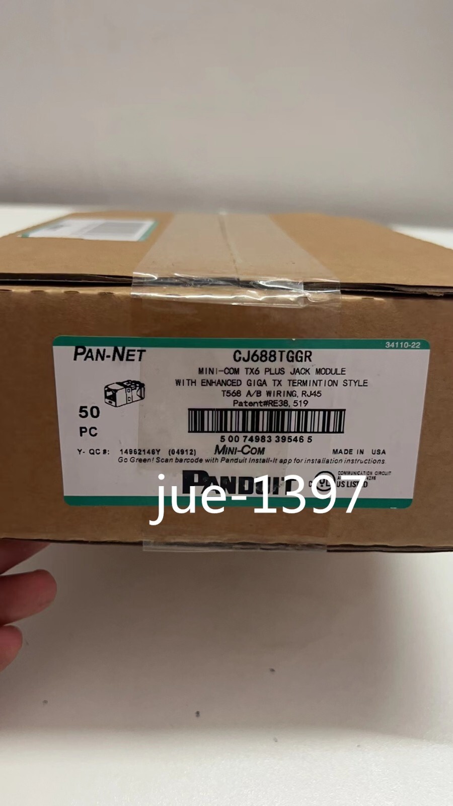 Panduit Giga TX Cat6 jack green CJ688TGGR （Qty 10）. Free shipping！