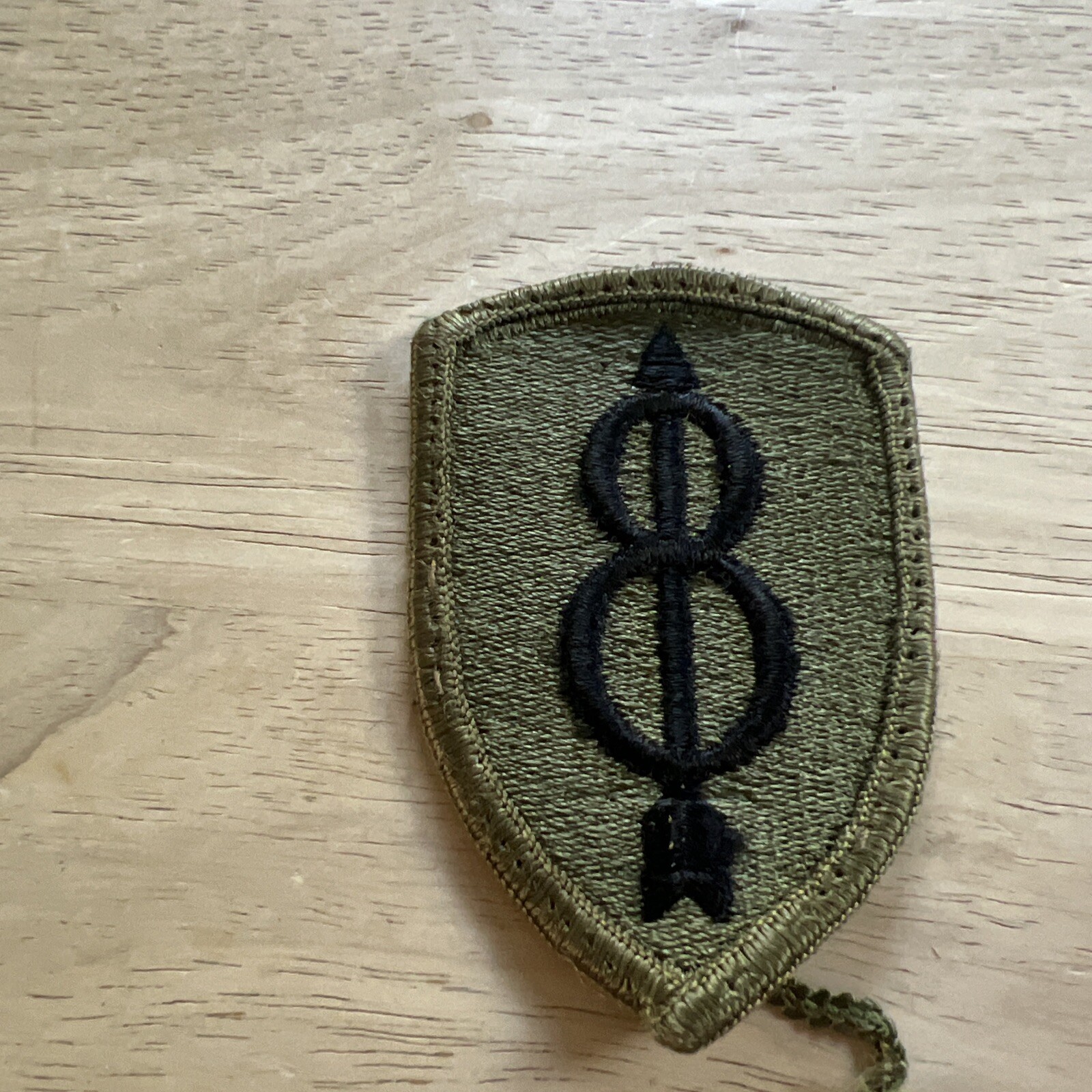 MILITARY PATCH US ARMY SEW ON SUBDUED OD GREEN 8TH INFANTRY DIVISION