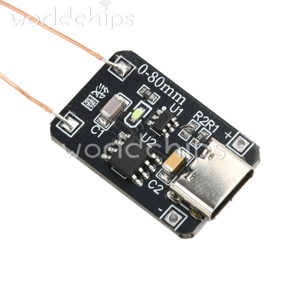 0~80mm Induction Wireless Power Supply Transmitter Coil Module + 5PCS Led Lamp