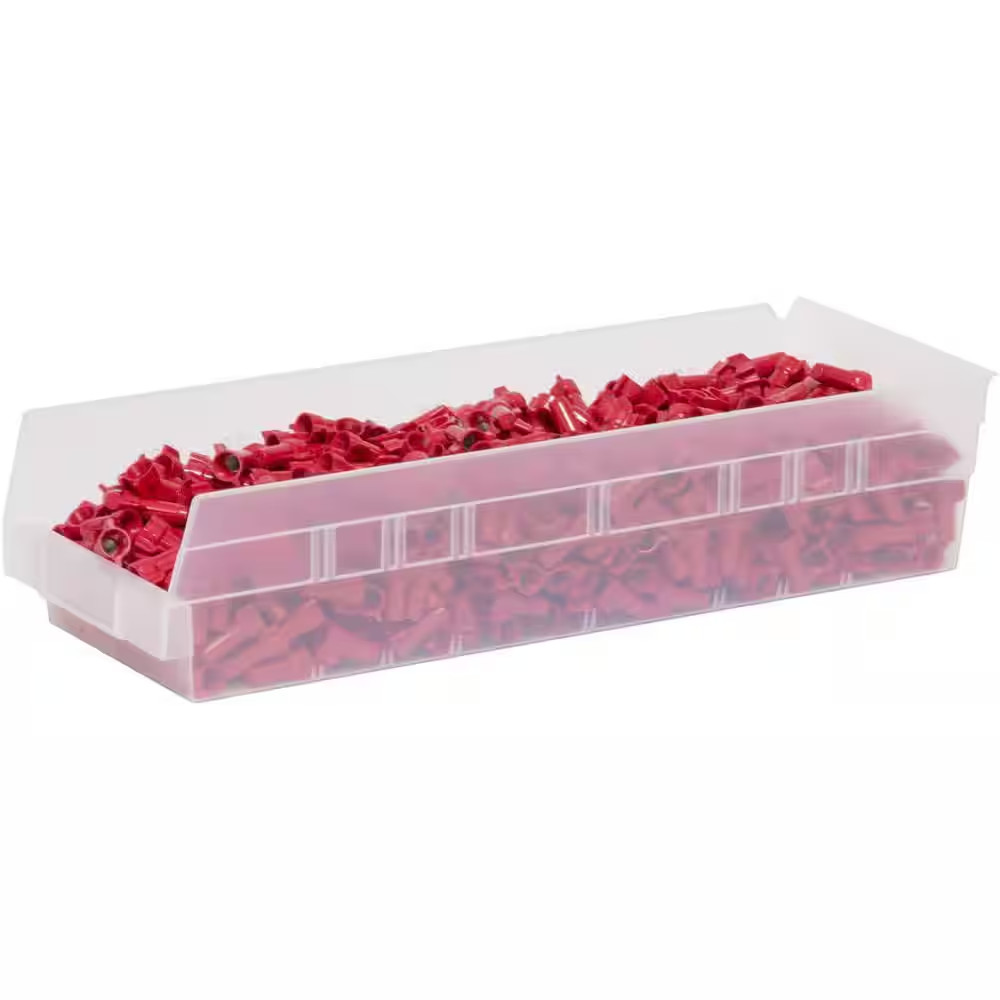 30138 Plastic Storage Shelf Bins, 18 In. D X 6 1/2 In. W X 5 In. H, Clear, 12-Pa