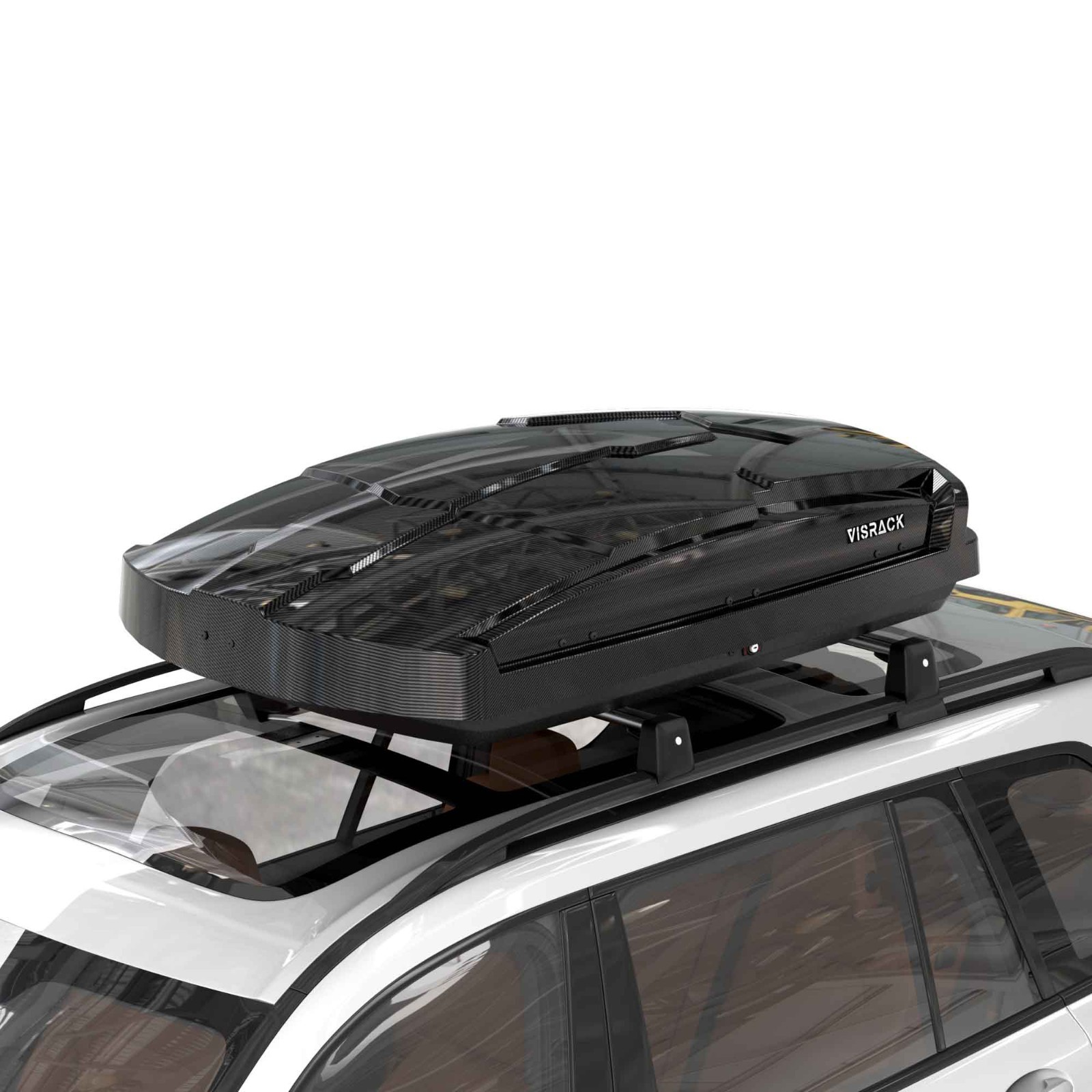 15.5 Cubic Feet Car Rooftop Cargo Box Travel Luggage Storage,CARBON BLACK