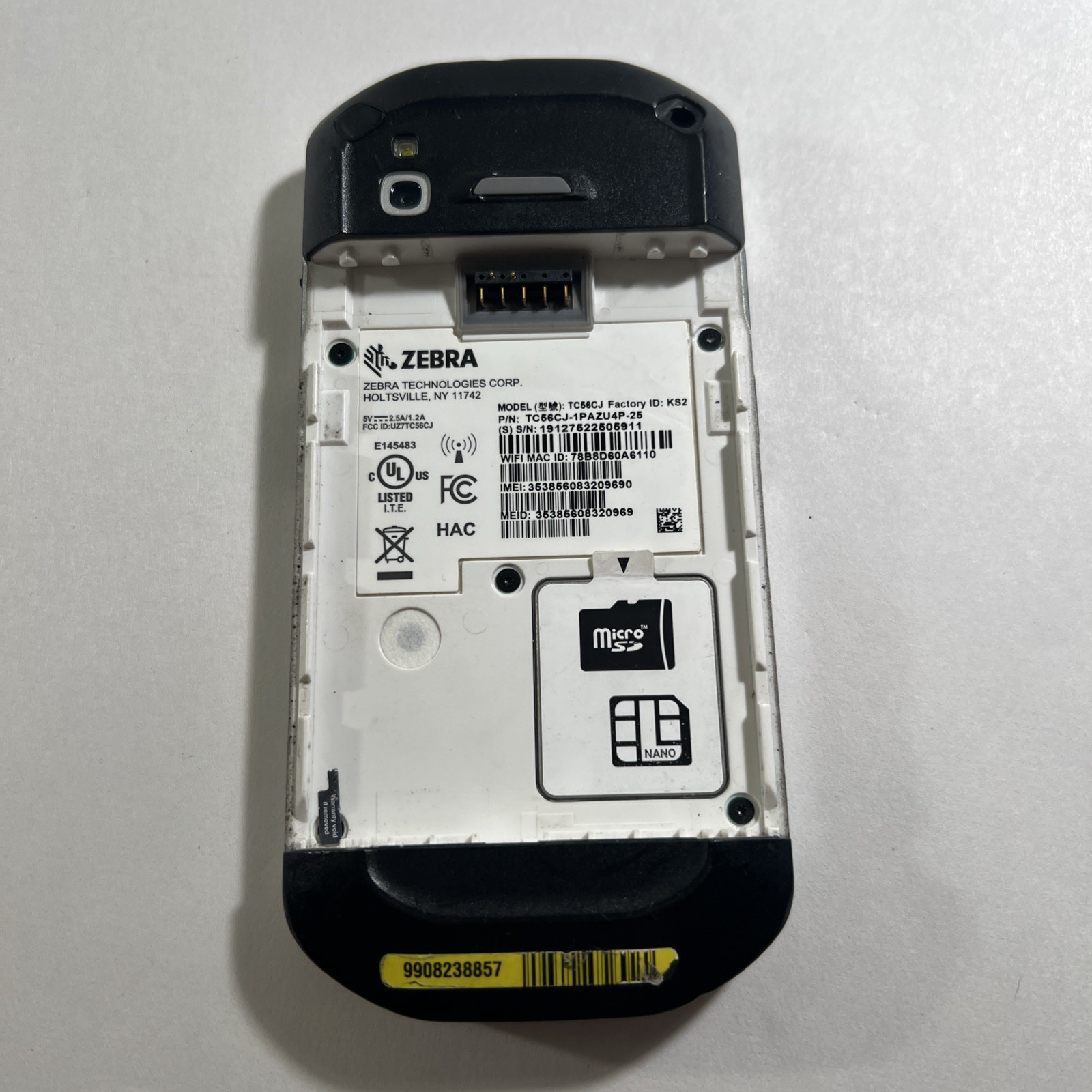 Zebra TC56CJ Mobile Barcode Scanner Sold As Is