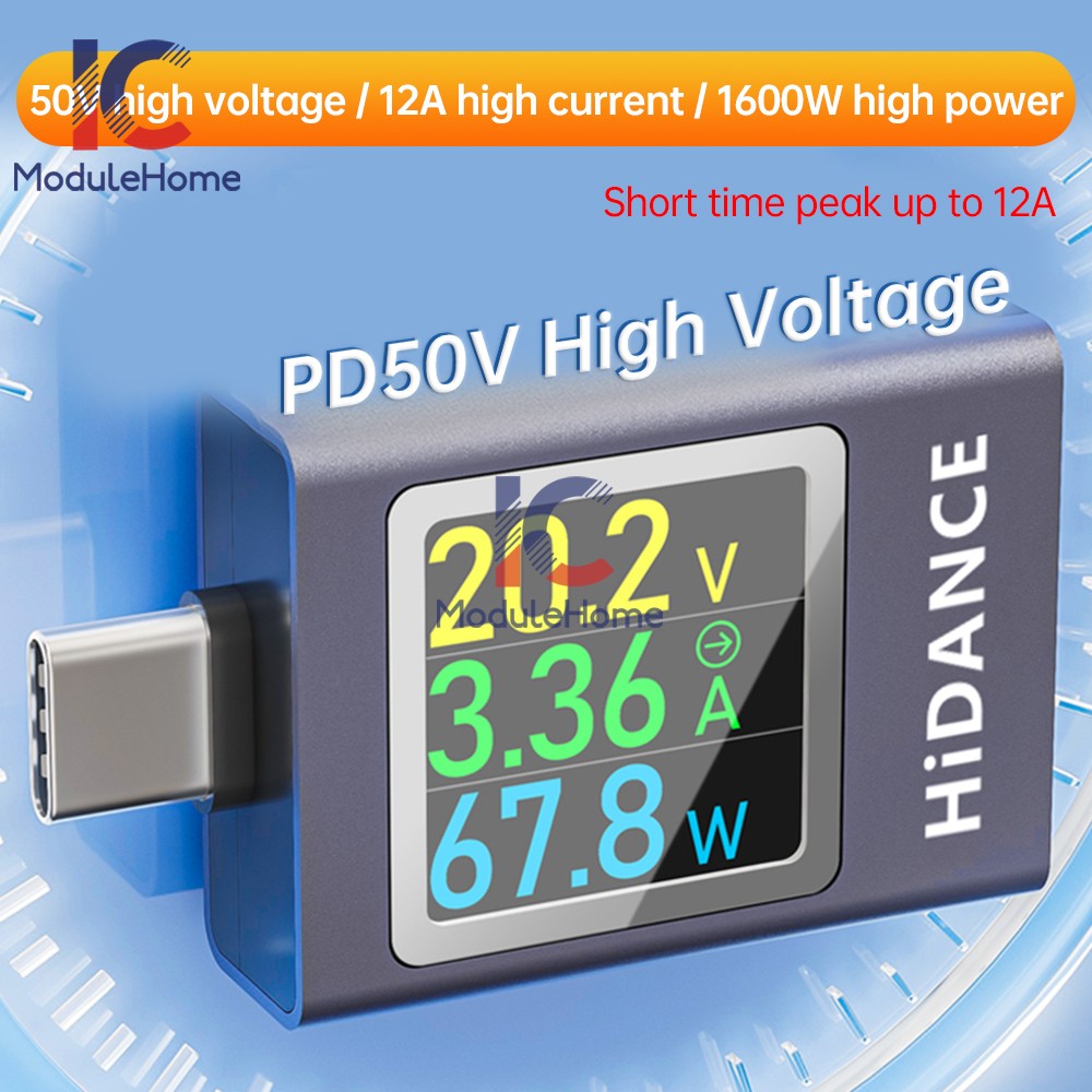USB Power Meter Tester Type C LCD Multimeter Voltmeter Ammeter Detector