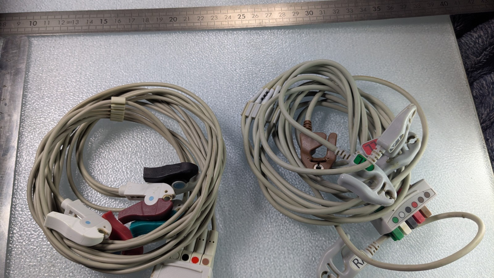 Lot of 2 ECG (Electrocardiogram) lead wires