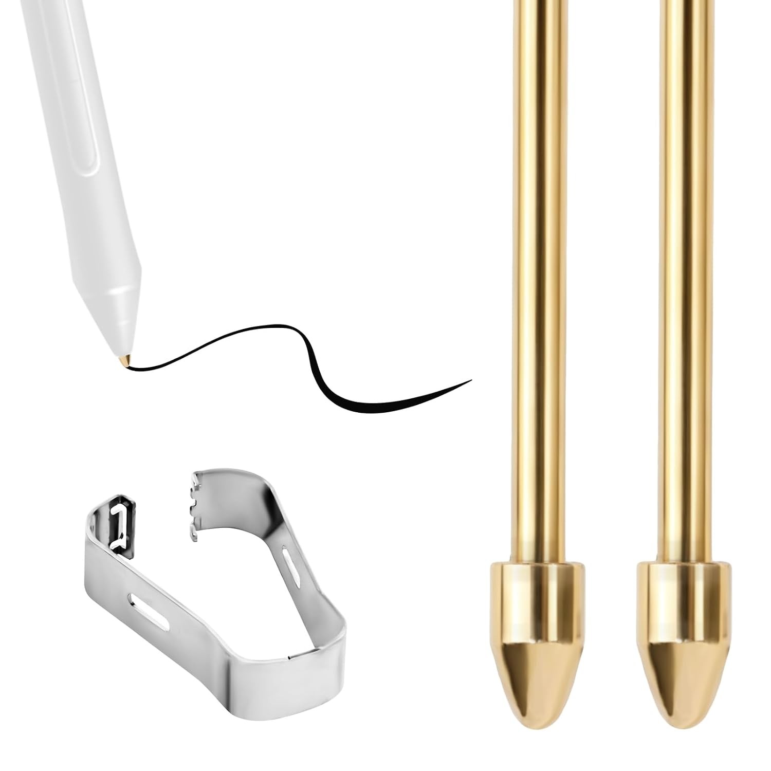 2PCS Pen Tip Replacement for Kindle Scribe Stylus Pen Tips Titanium Alloy Premiu