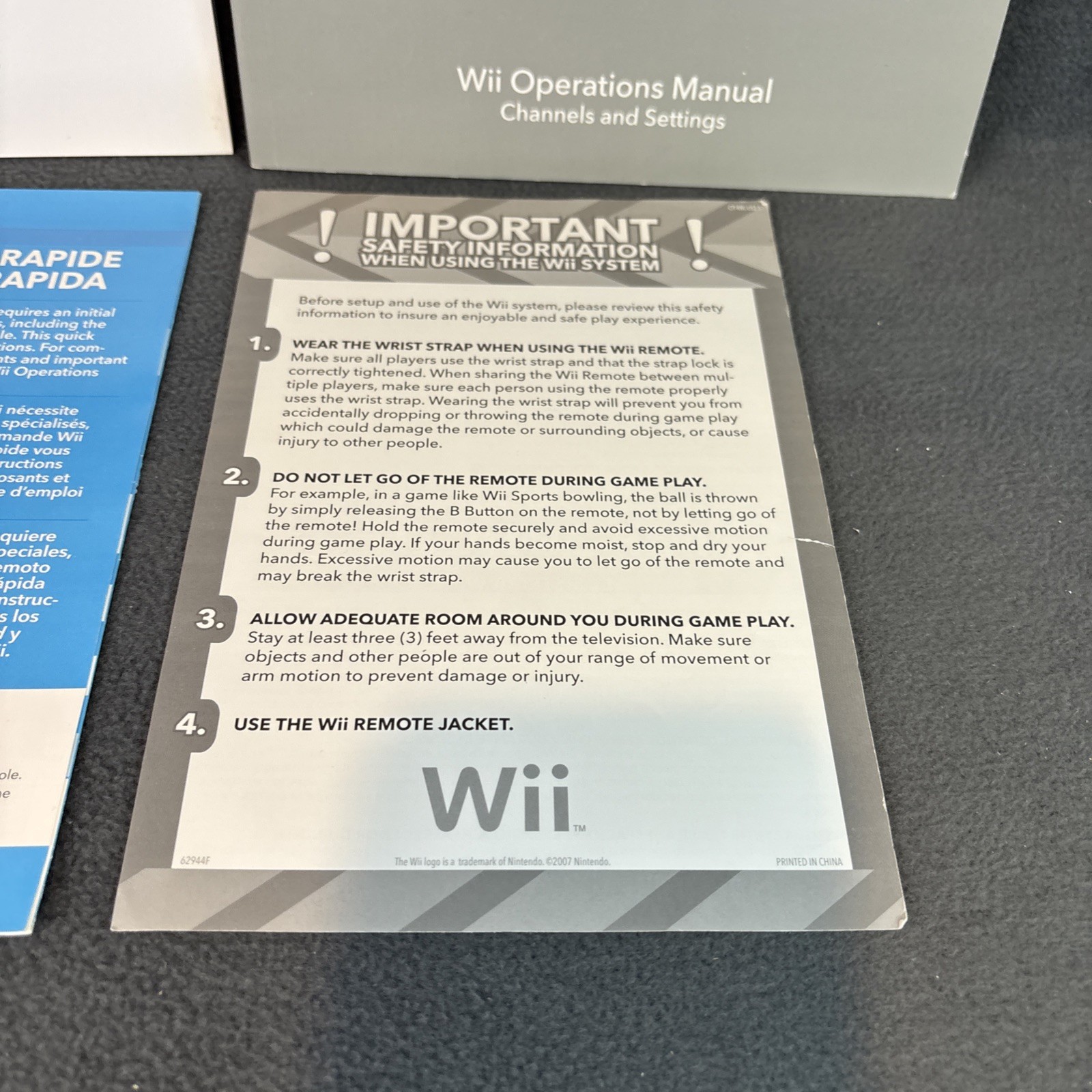 Nintendo Wii Console Operations Manuals & System Set Up Booklets w/ Inserts