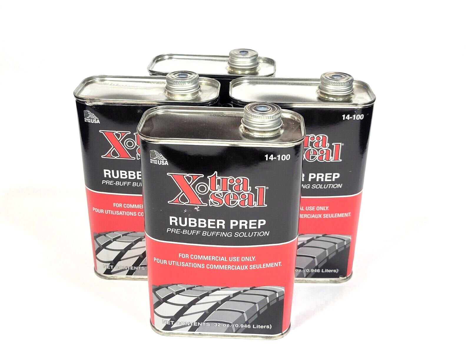4 PACK 14-100 XTRA SEAL RUBBER PREP BUFFING SOLUTION PRE BUFFER