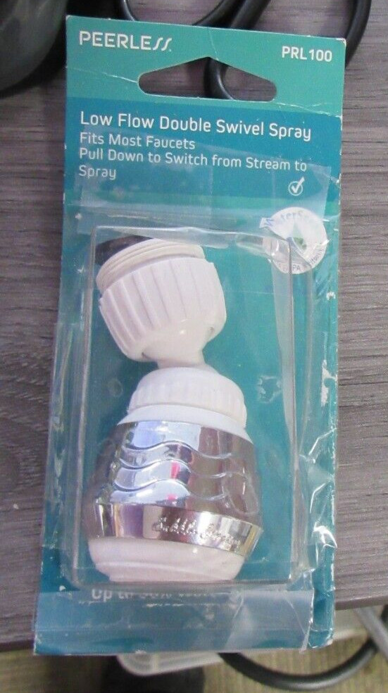 LOW FLOW FAUCET DOUBLE SWIVEL SPRAY FAUCET AERATOR CHROME / WHITE STREAM / SPRAY