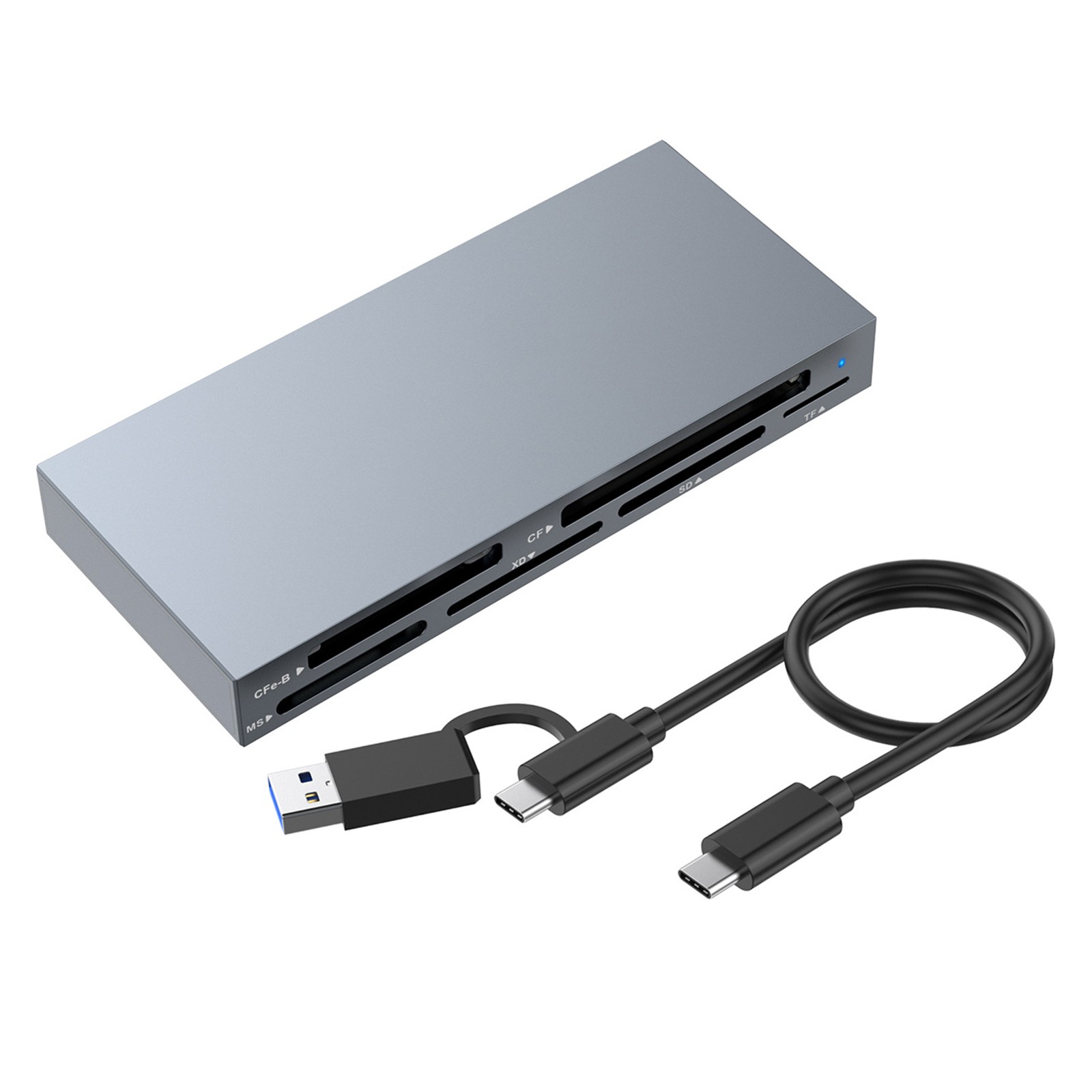 6-IN-1 USB 3.2 Gen2 10Gbps CFexpress Type B/CF/MS/XD/SD/TF Card Reader