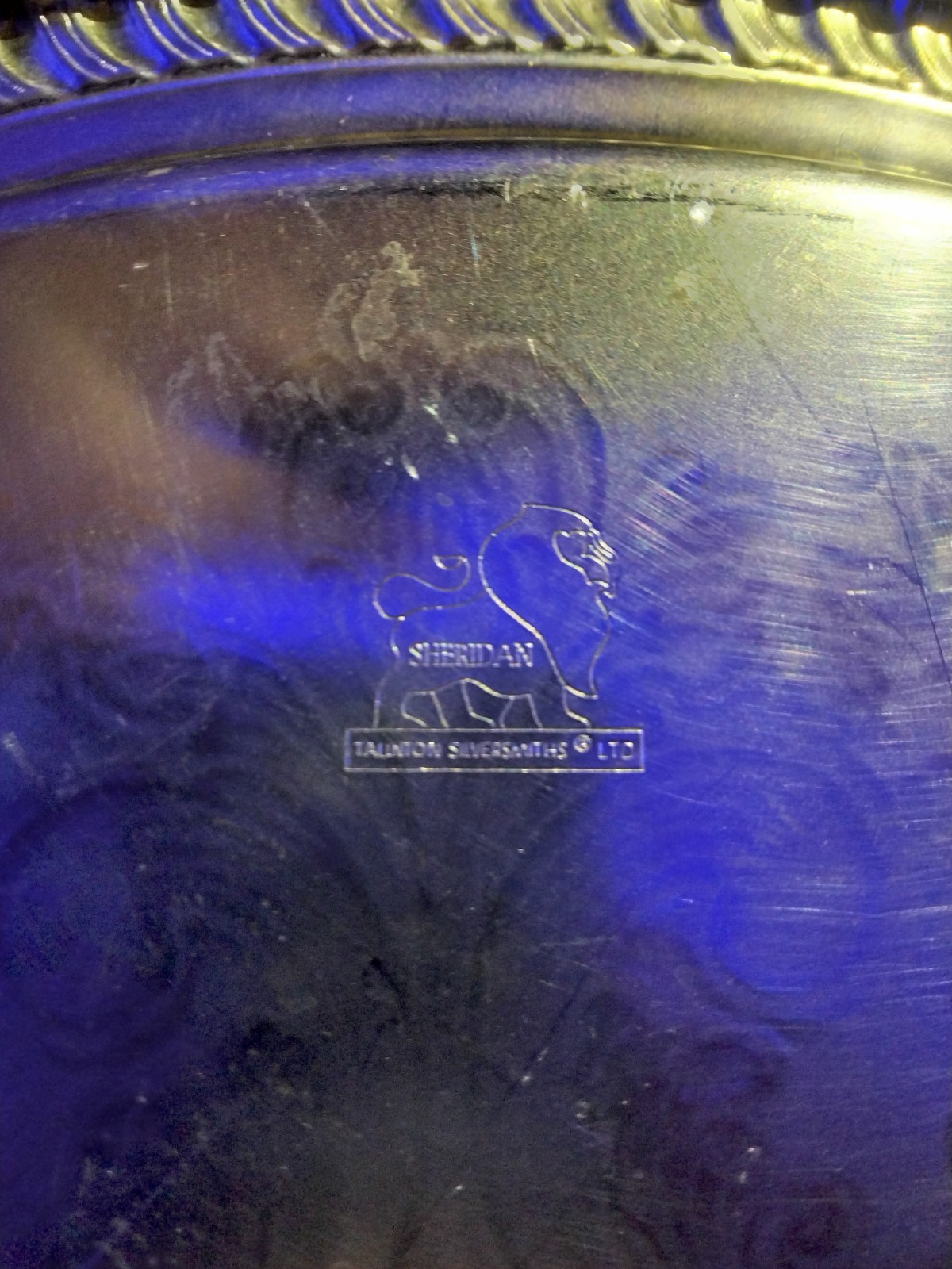 Sheridan Silver Plate Round Tray Serving Platter Silverplate Server Tray