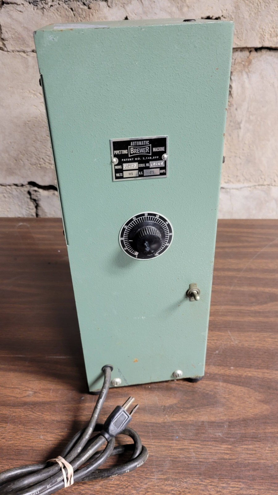 BREWER AUTOMATIC PIPETTING MACHINE MODEL 60453 ~ 115v ~ USA Vintage