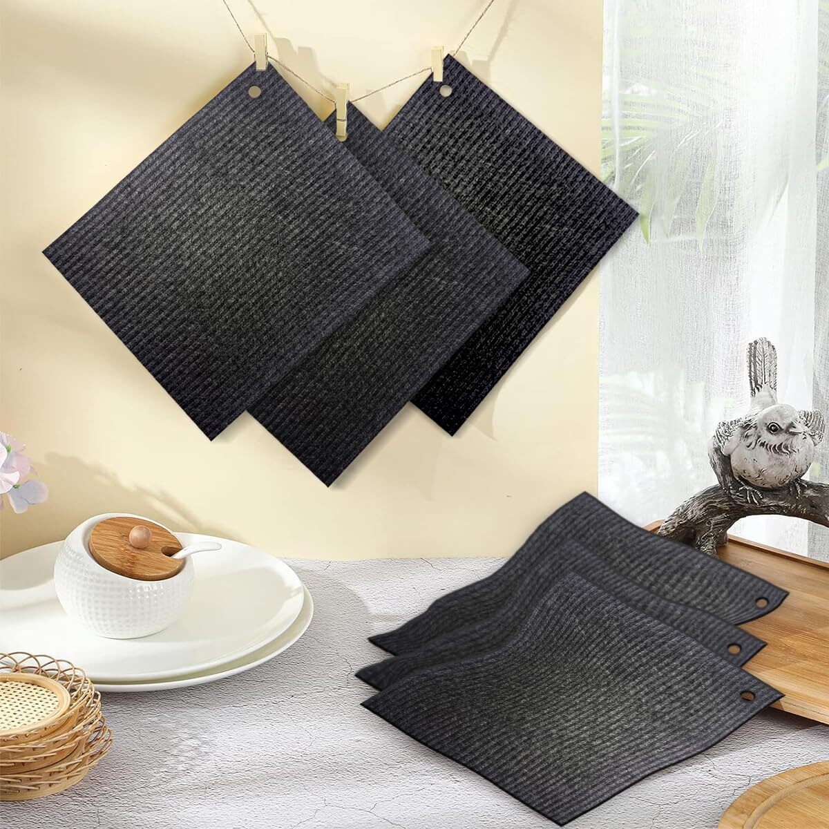 6 Pack Swedish Kitchen Dish Cloths Reusable Paper Towels for Counters Dishes